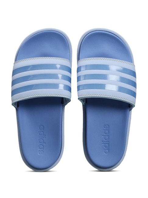 Adidas Women's ADILETTE PLATFORM Blue Slides